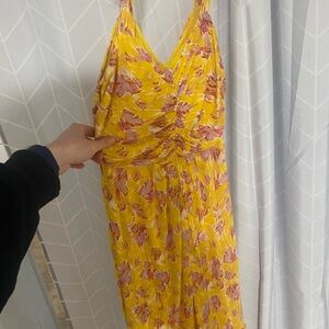 Diane Von Furstenberg Yellow and Pink Floral Mini Dress